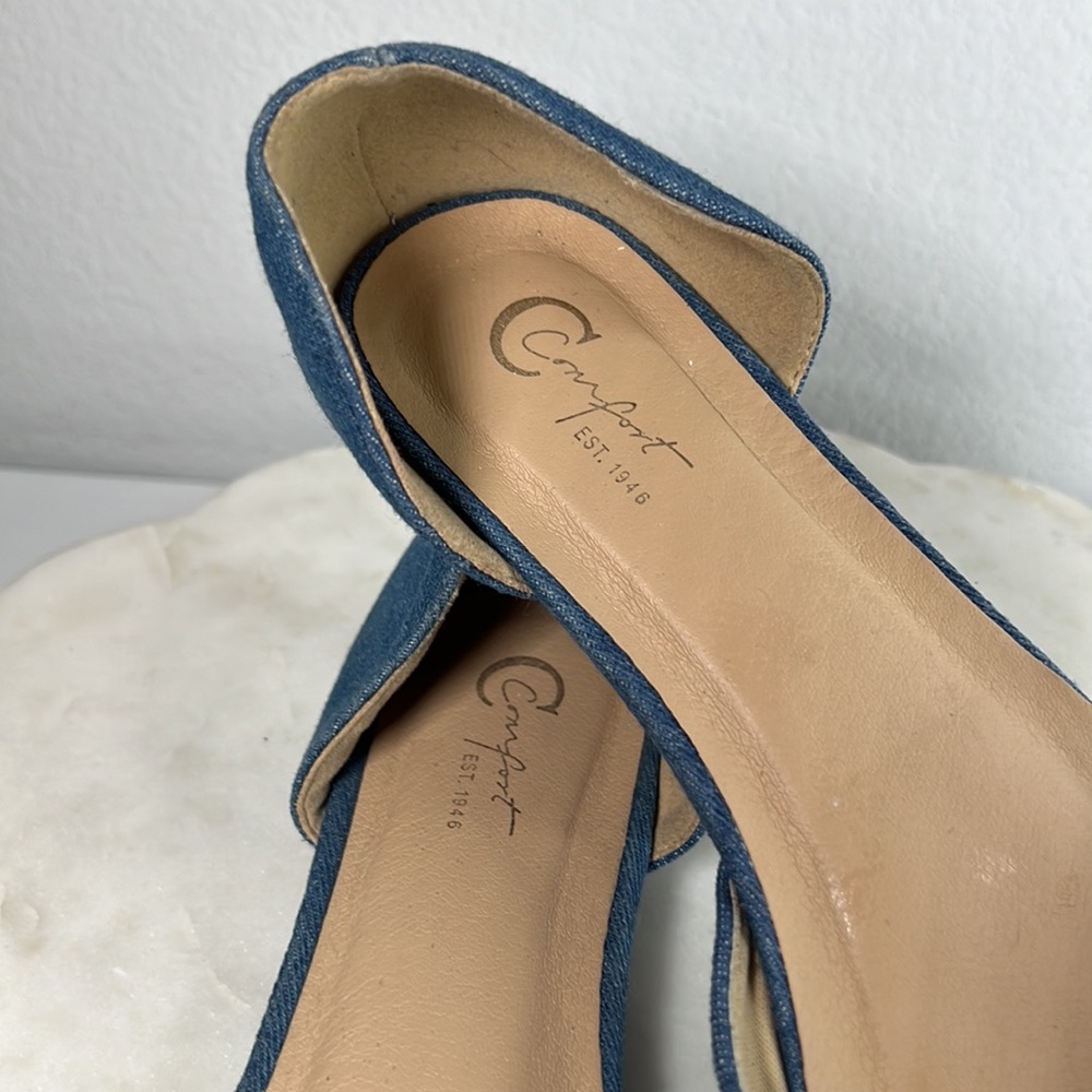 Women’s Comfort by Predictions denim flats with bow fringed accent, size 8 M - Picture 11 of 12